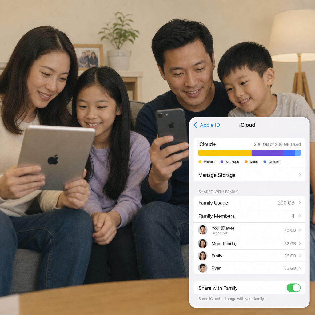 iphone icloud sharing family