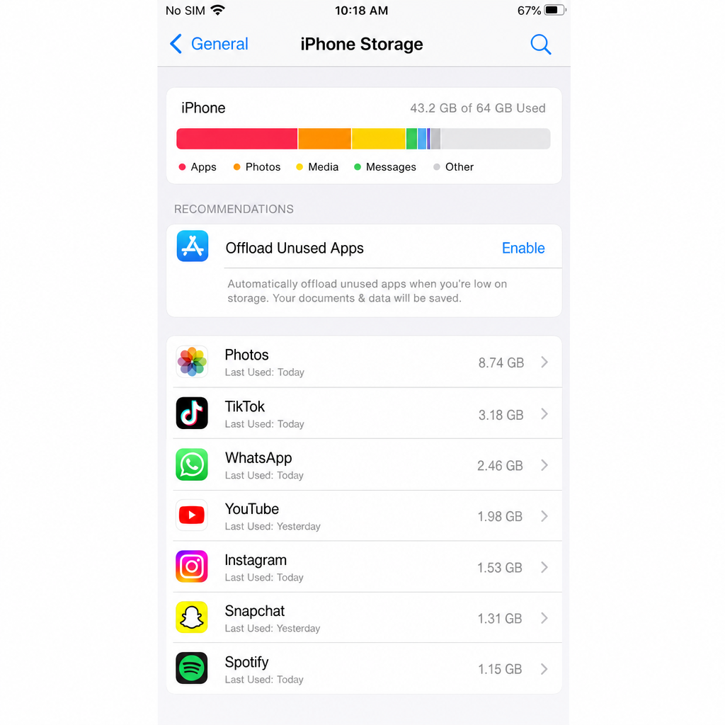 iphone storage